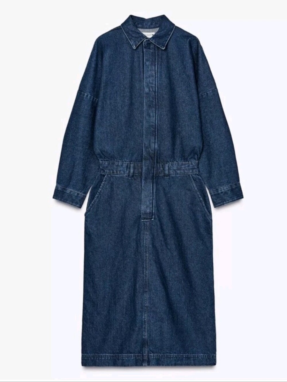 Zara Blue Denim Midi Dress - Picture 3 of 11